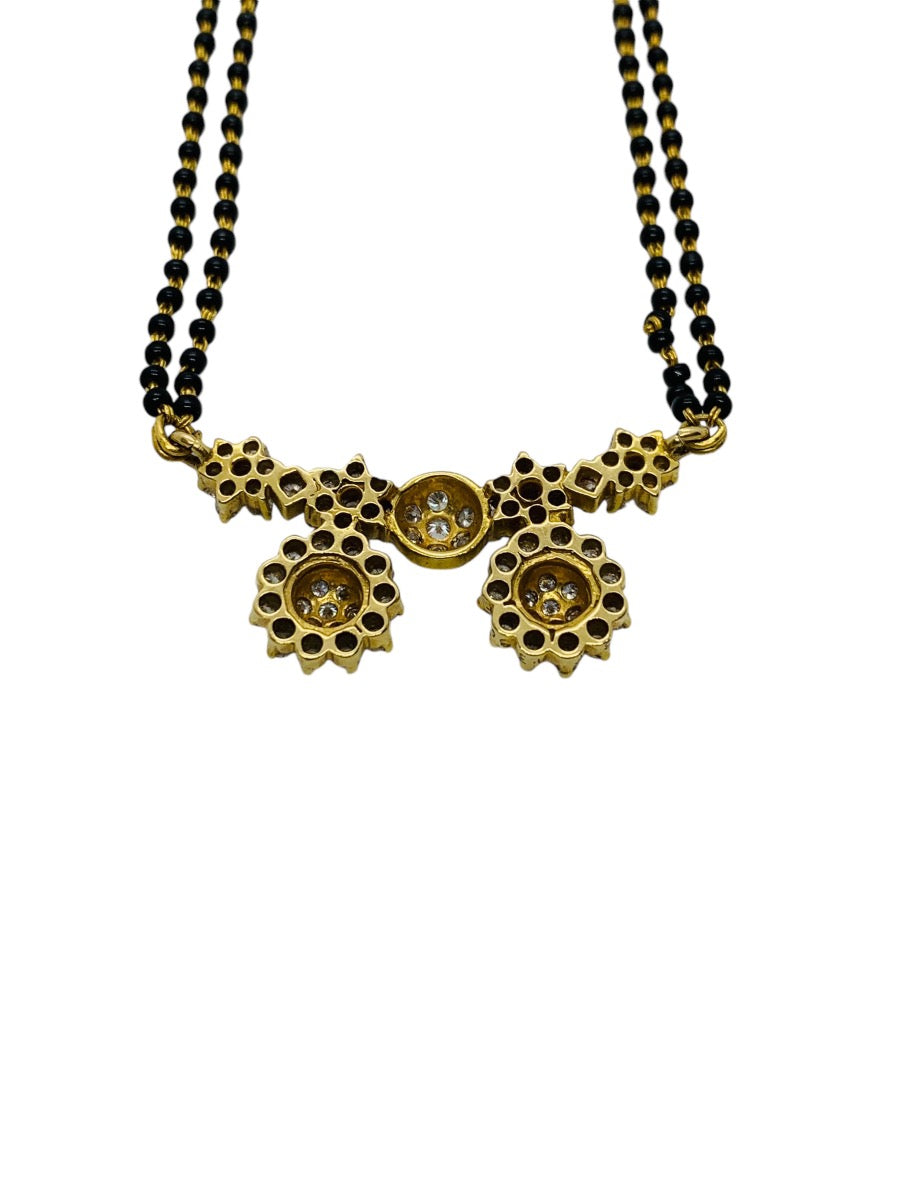 22K Yellow Gold Indian Mangalsutra Diamond Bead Necklace 1.5 CTW | 12 Gr | 17" length