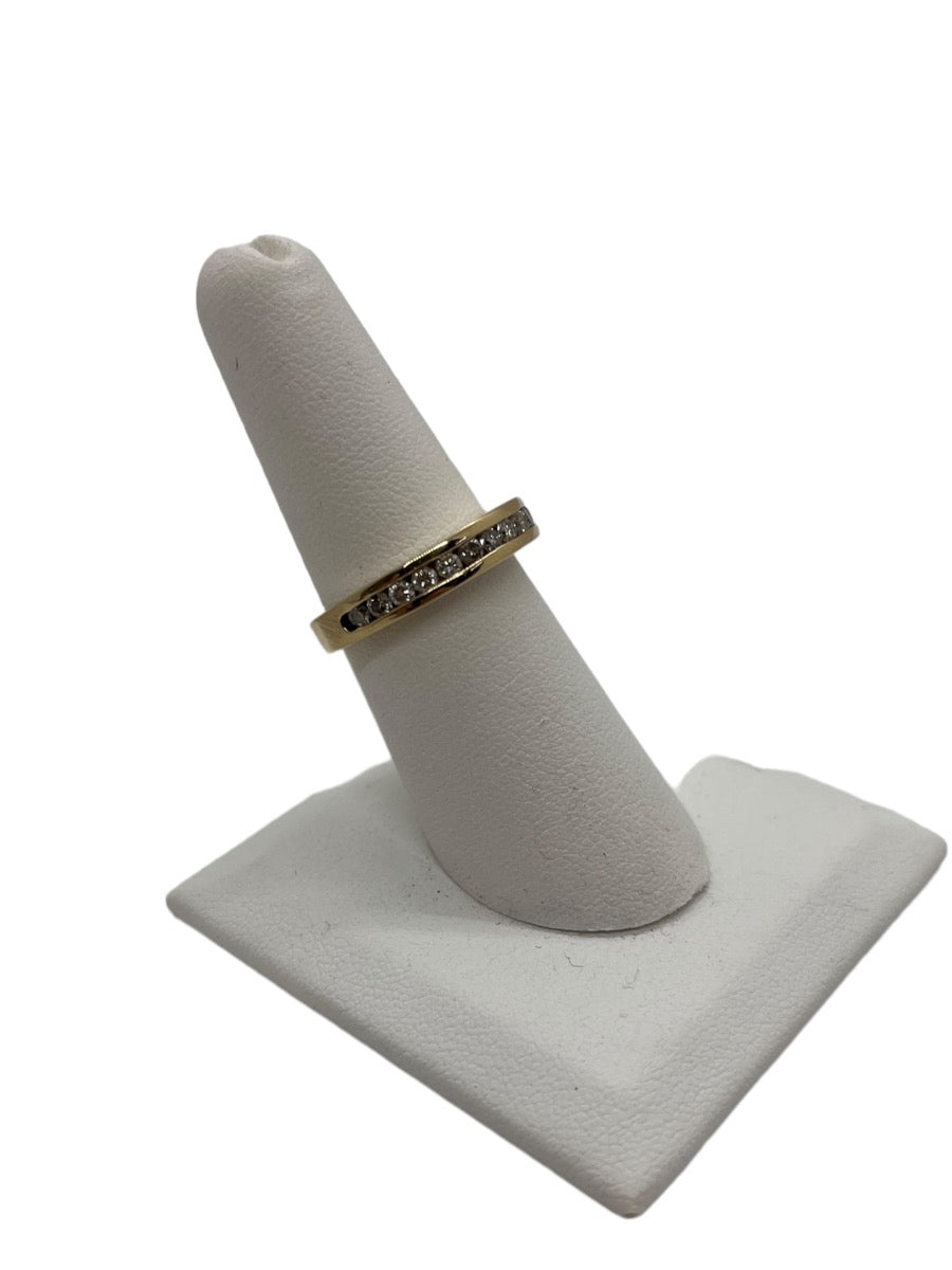 14K Yellow Gold Half Eternity Diamond Ring - Size 6.5- 0.75TCW - 5.1g