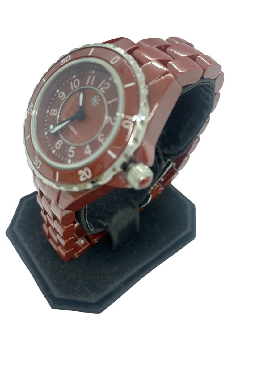 Isaac Mizrahi Live! Ceramic Maroon Watch