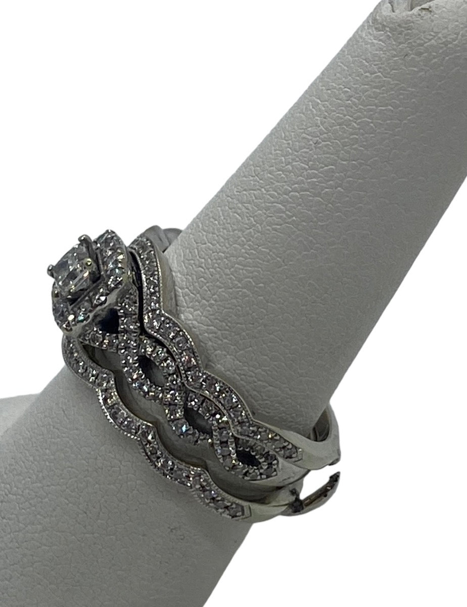 14K White Gold Lady's 3Set Engagement Diamond Ring 1.47 CTW Size 8.5