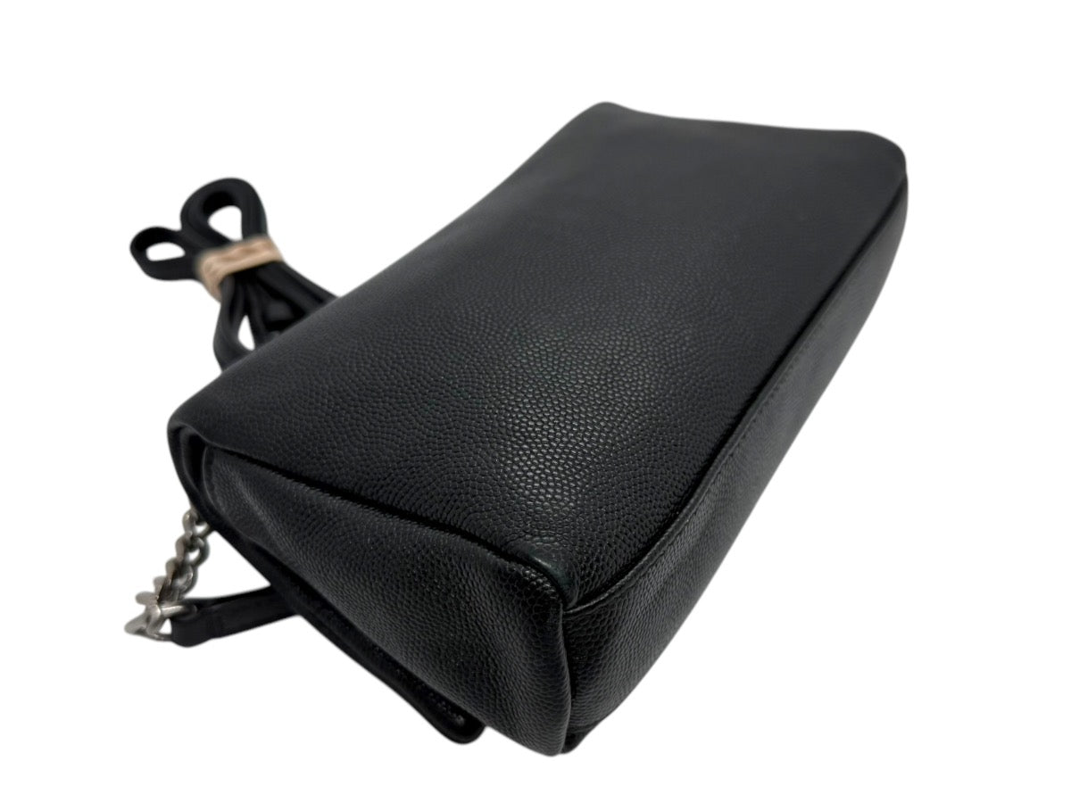 Saint Laurent West Hollywood Crossbody Bag Leather Strap Silver Logo