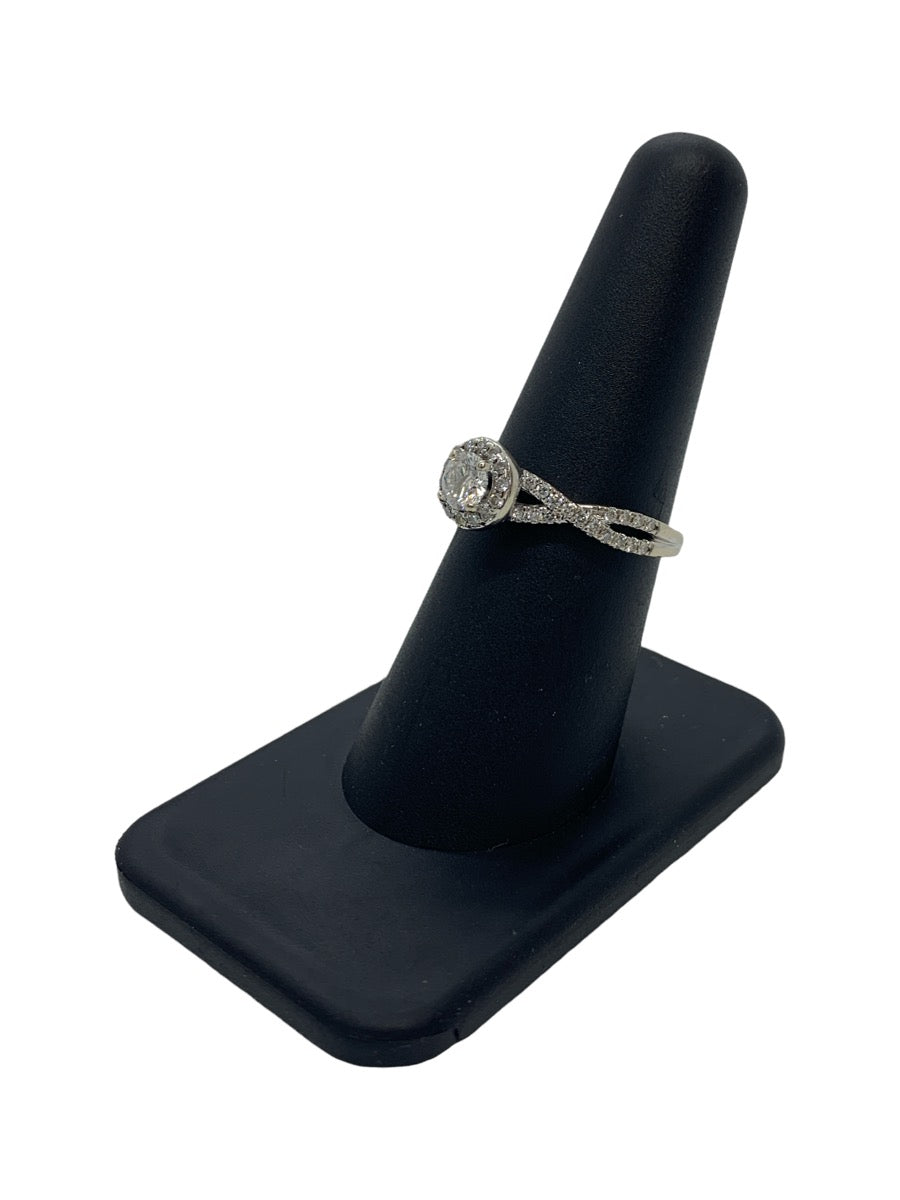 14K White Gold and Diamond Women's Engagement Ring Size 7, 3.5g