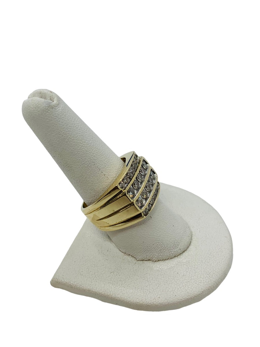 10K Yellow Gold Diamond Ring 1.42 CTW / 9.5 Grams / Size 8 3/4
