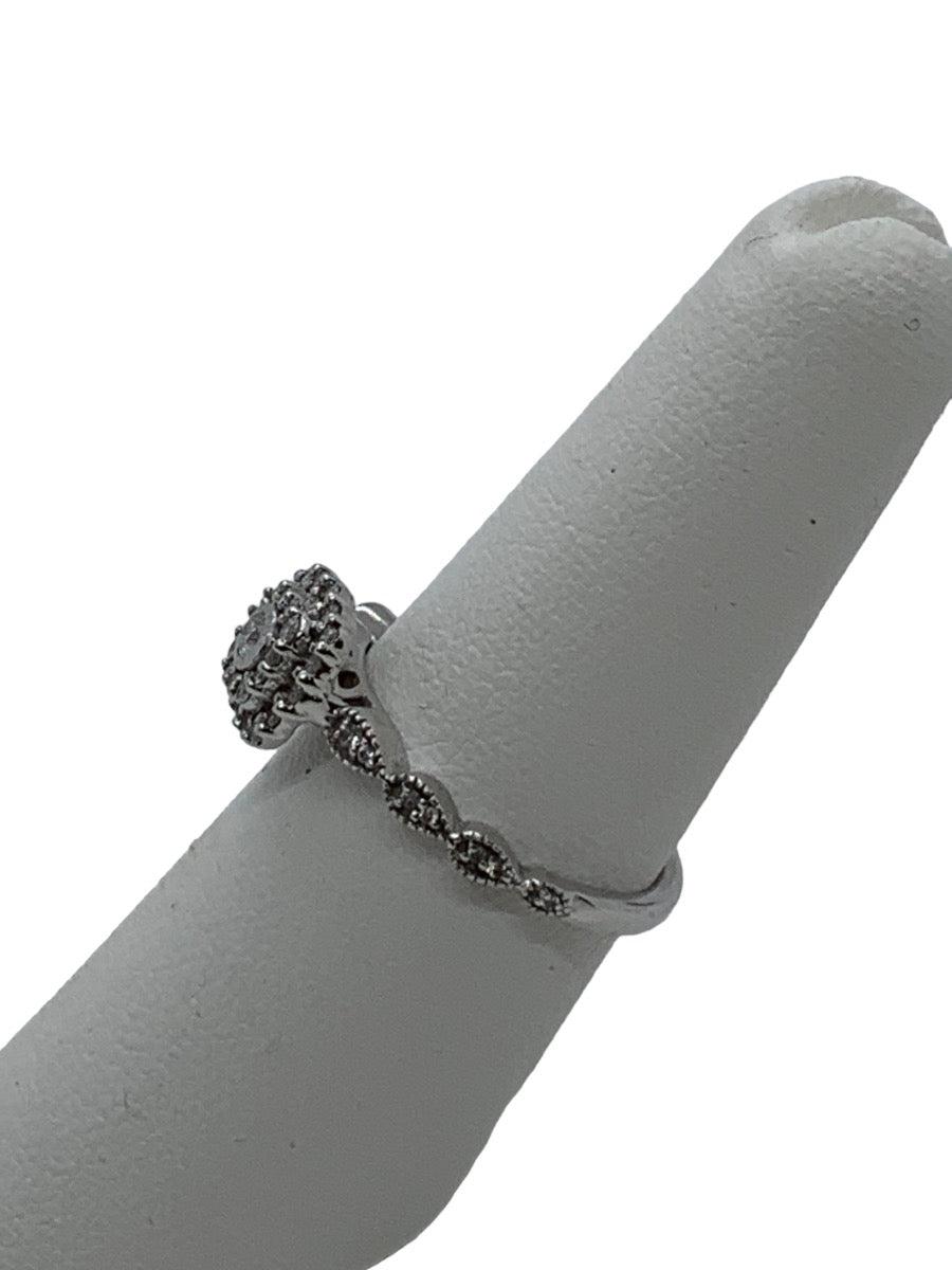 10K White Gold Engagement Lady's Ring .32 CTW 2.3 Grams Size 7