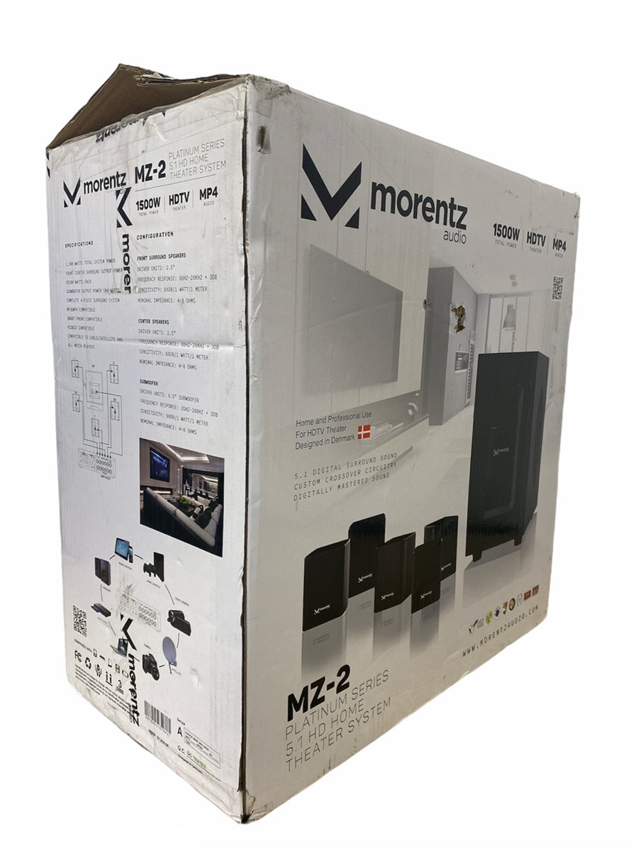 Morentz MZ-2 Platinum Series 5.1 HD Home Theater System 1500W (LOCAL ONLY)