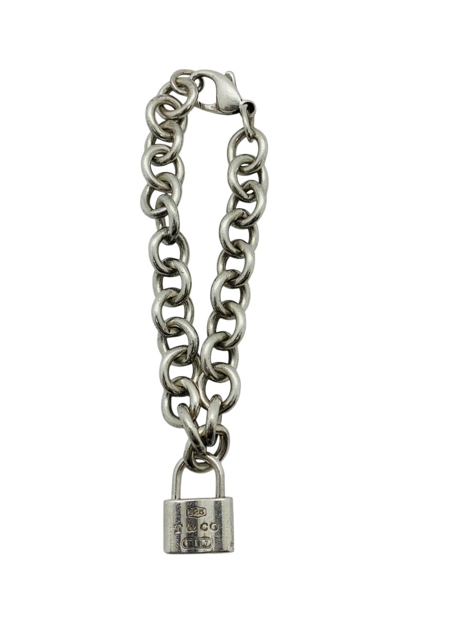 Tiffany & Co 1837 Padlock Rolo Chain Bracelet In Sterling Silver 7"