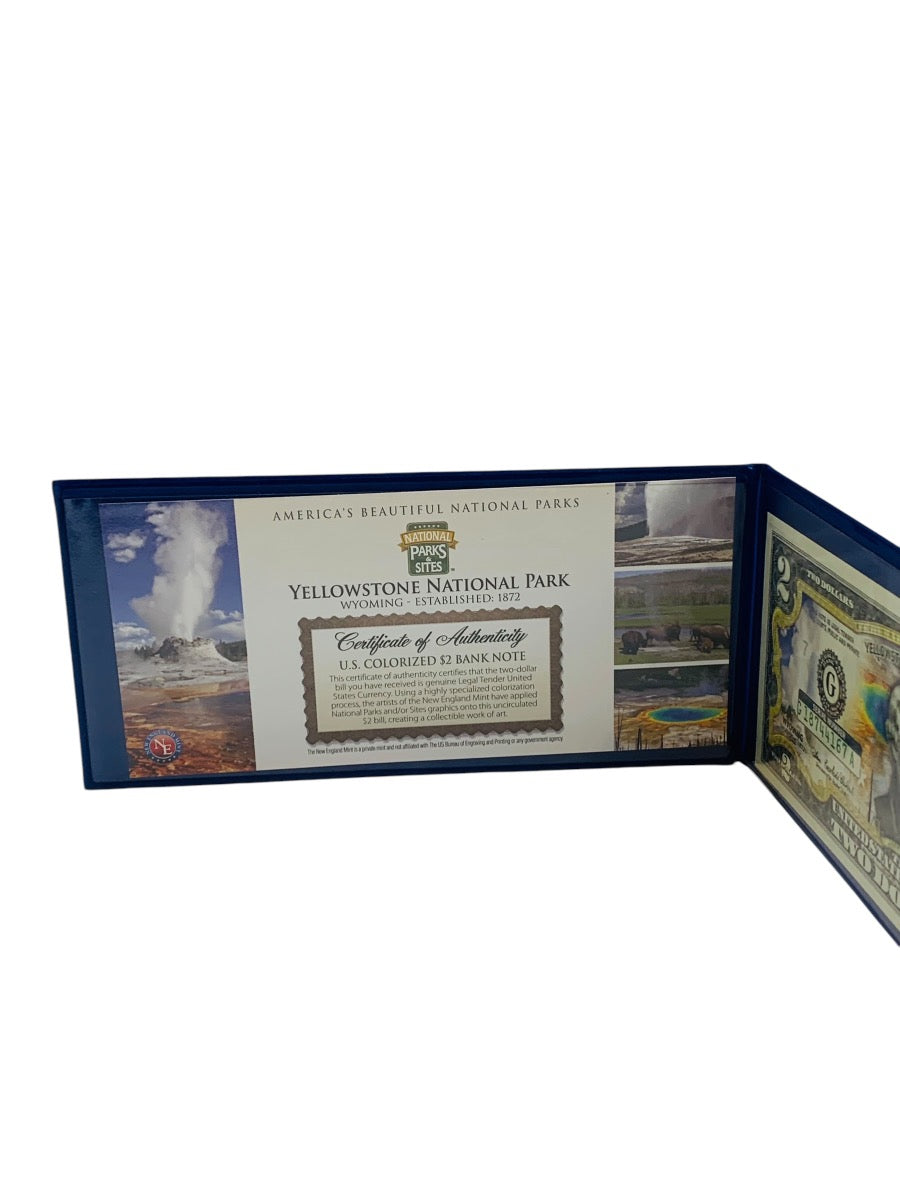 2003 A Two Dollar $2 Colorized Yellowstone National Park Note