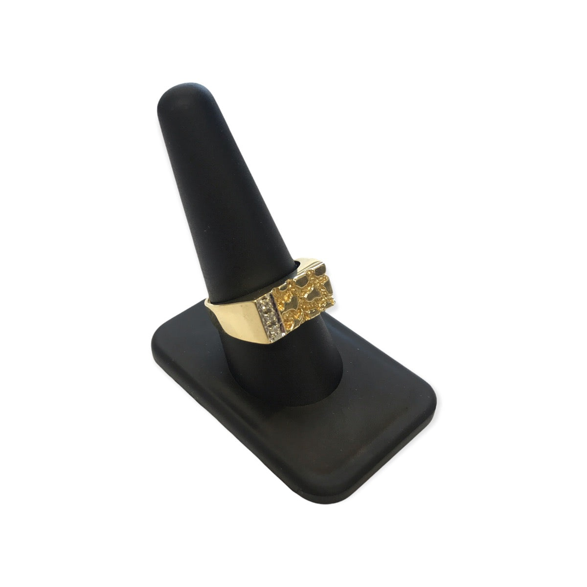 14K Yellow Gold and Diamond Man's Ring Size 10, 8.6 Grams