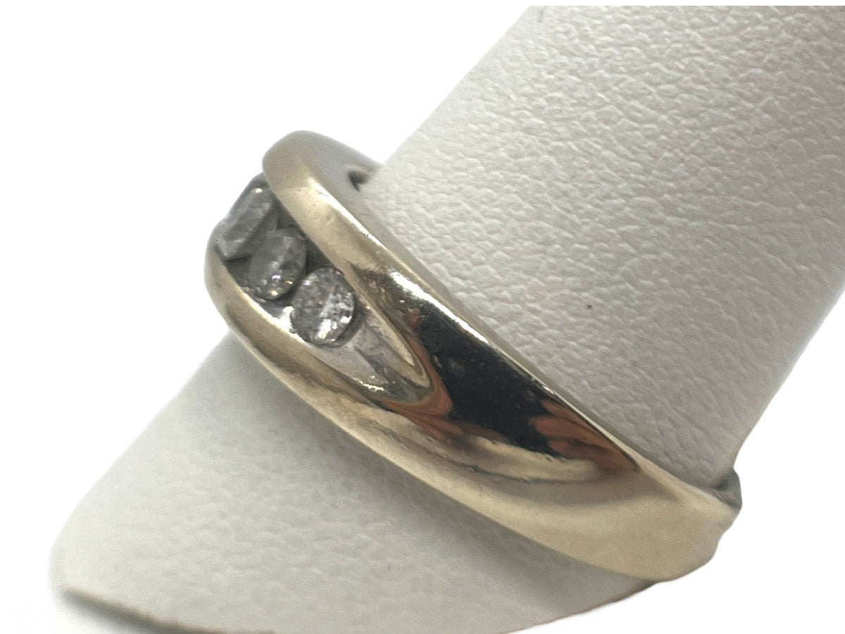 10K White Gold 5 Diamond Row Ring - Size 11 - 0.95TCW - 5.1g