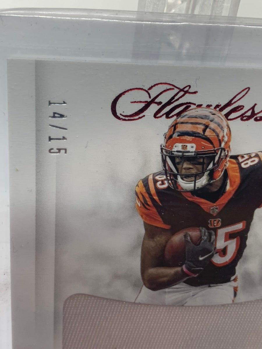 2020 Panini Flawless Rookie Card Tee Higgins Bengals 14/15 Patch # RP9