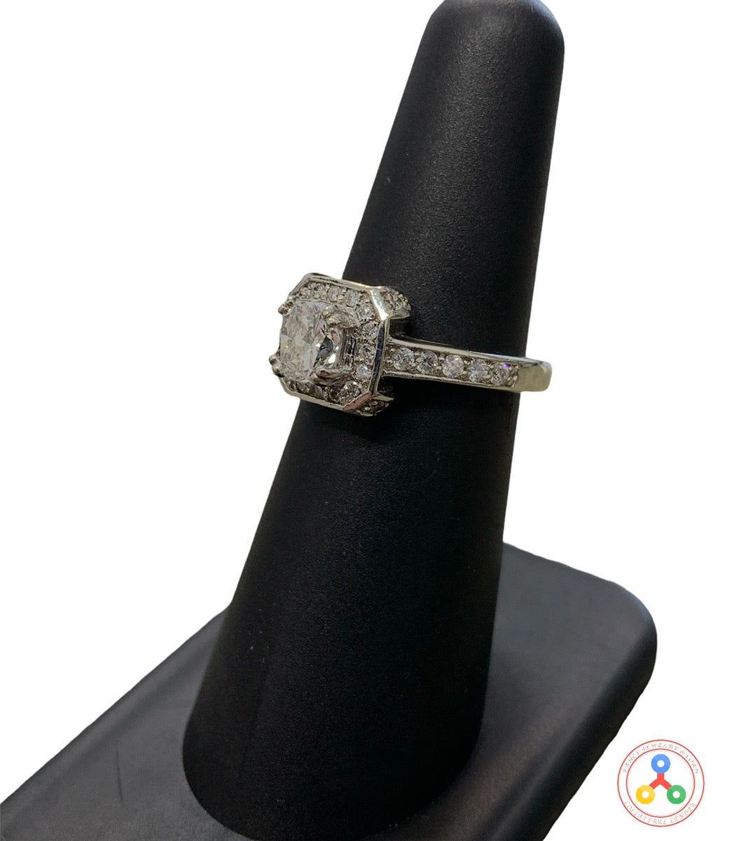 14K White Gold Women's Engagement Diamond Ring (1.18 CTW) 4.5G Size 6