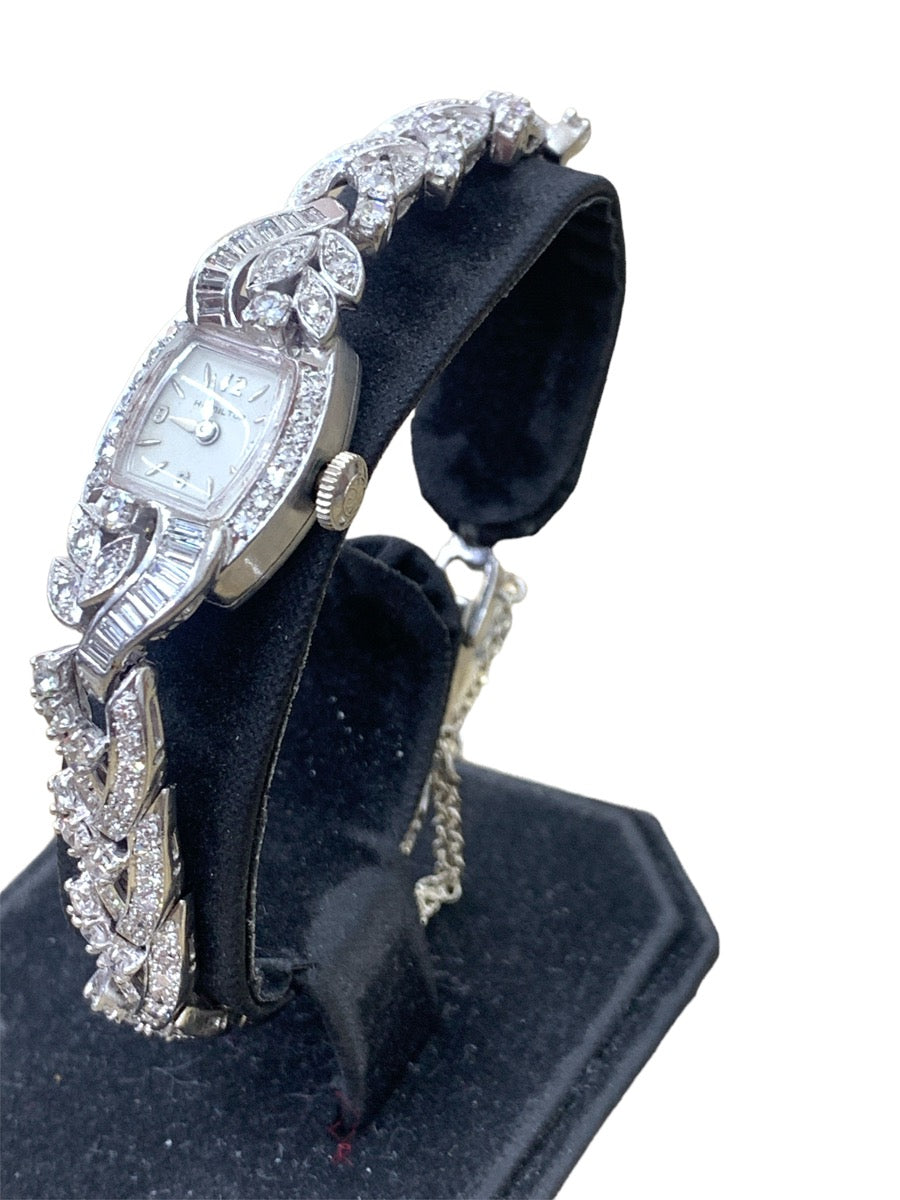 Hamilton Platinum Diamond Analog Watch - 3" - 5.74tcw - 37g