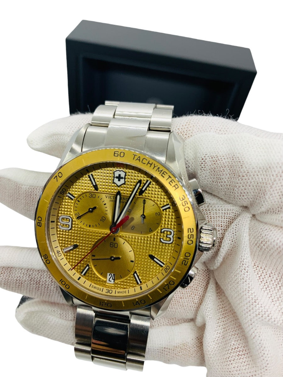 Victorinox 241658 Classic Champagne Dial Stainless Steel Chronograph Men's Watch