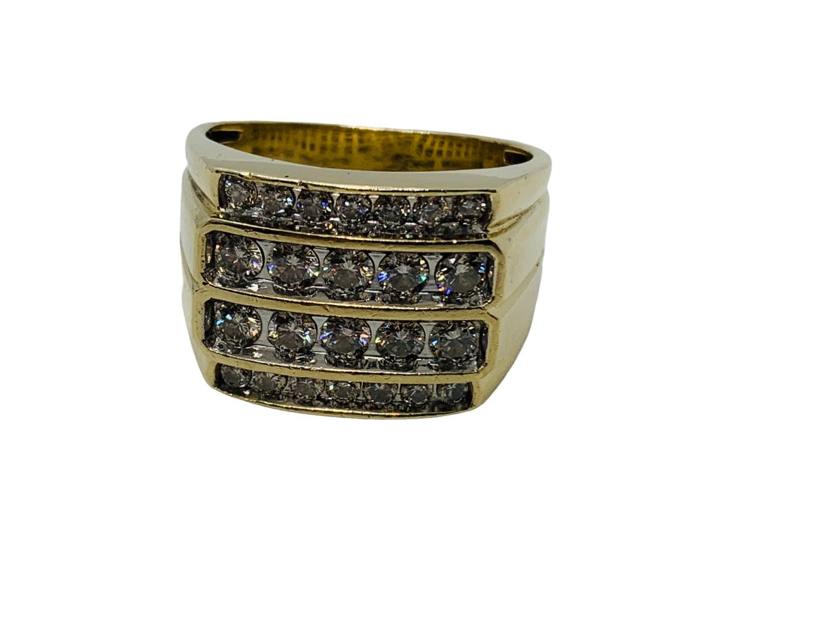 10K Yellow Gold Diamond Ring 1.42 CTW / 9.5 Grams / Size 8 3/4