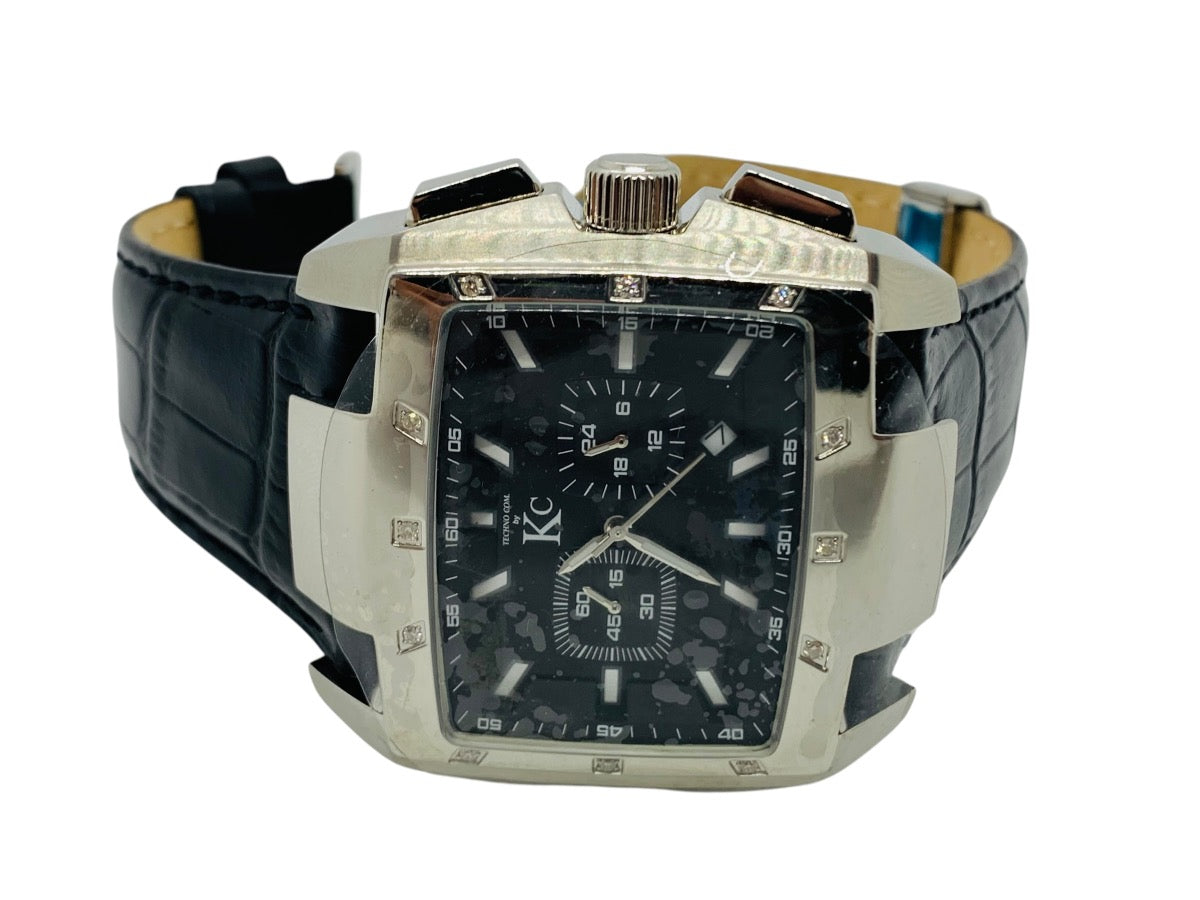 Men's Techno Com KC 46mm Wei Genuine 12 Diamonds Stainless Steel Watch