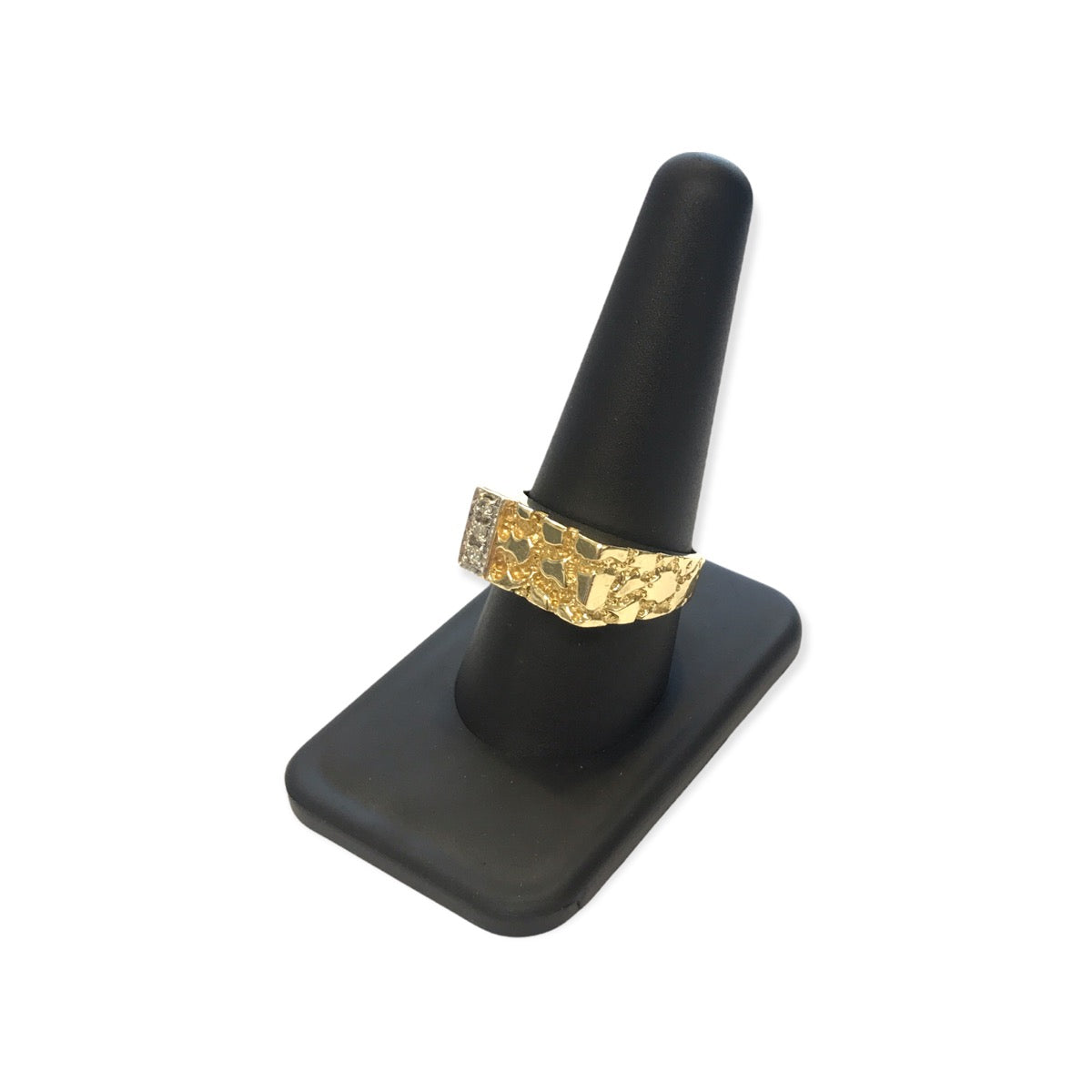 14K Yellow Gold and Diamond Man's Ring Size 10, 8.6 Grams