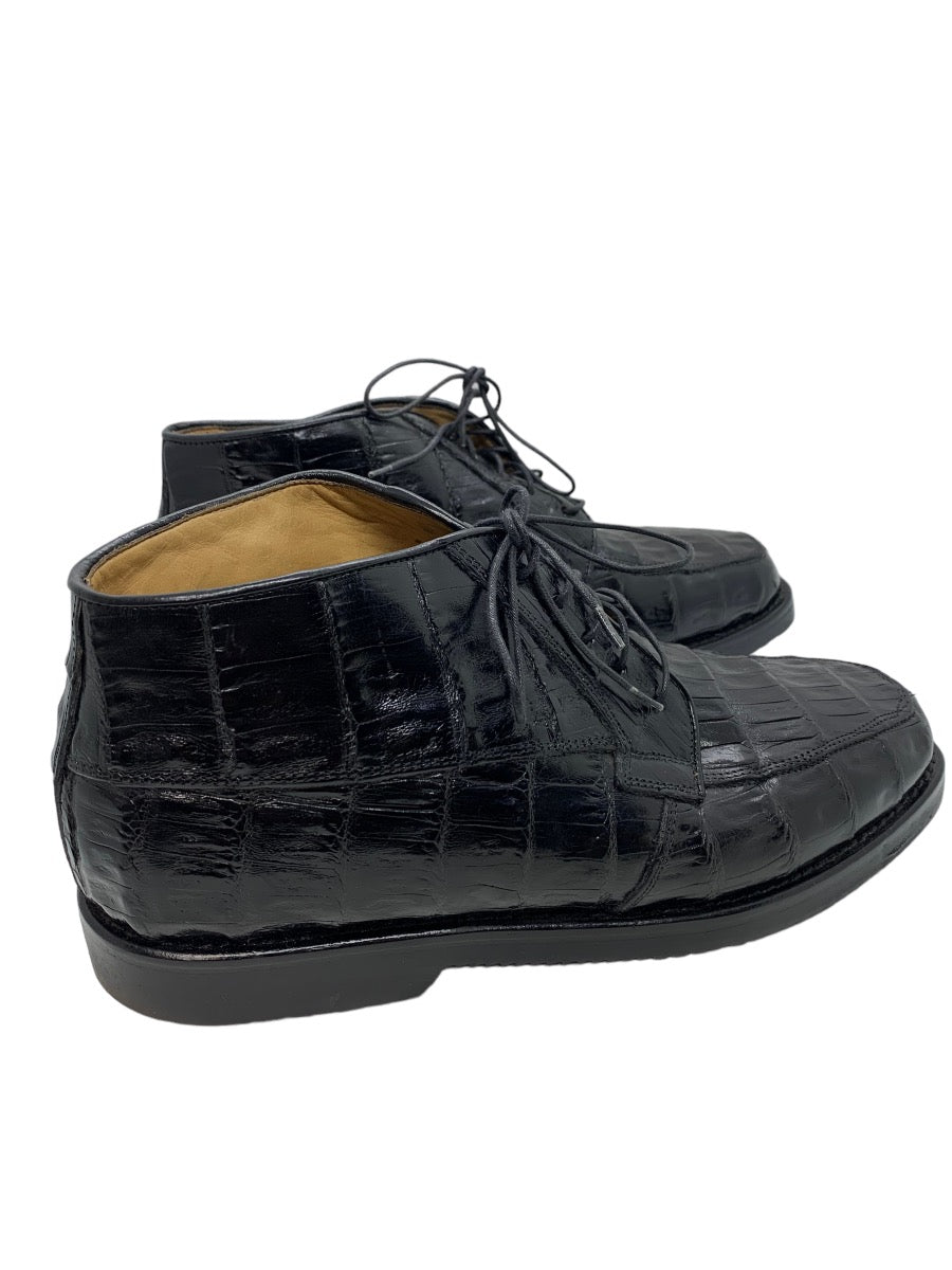 Belvedere Florence UGO Hornback Crocodile Ankle Boot Size 8 M in Black
