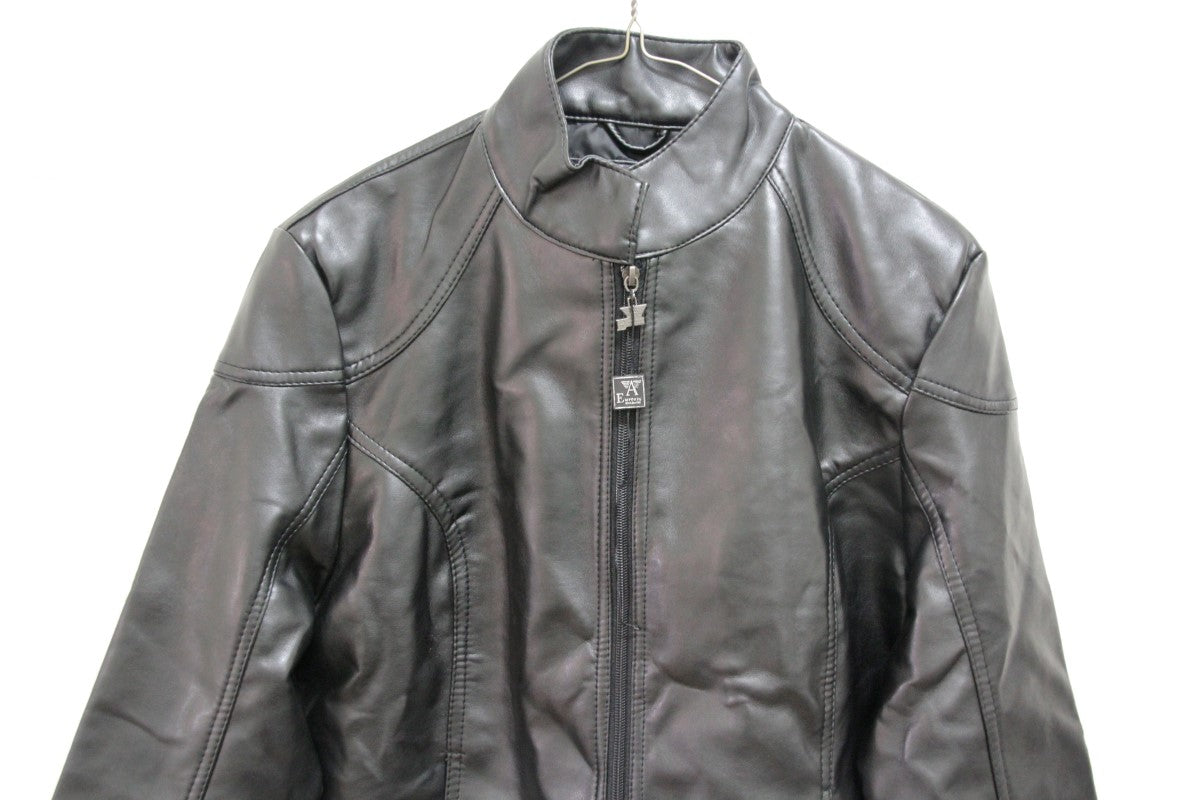 A Collezioni Luxury Men's Black Faux Leather Jacket - Zipper