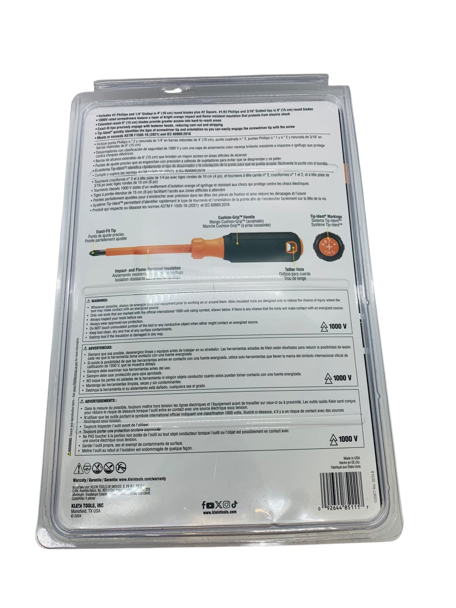 Klein Tools 85076INS 6-Piece Insulated Screwdriver Set