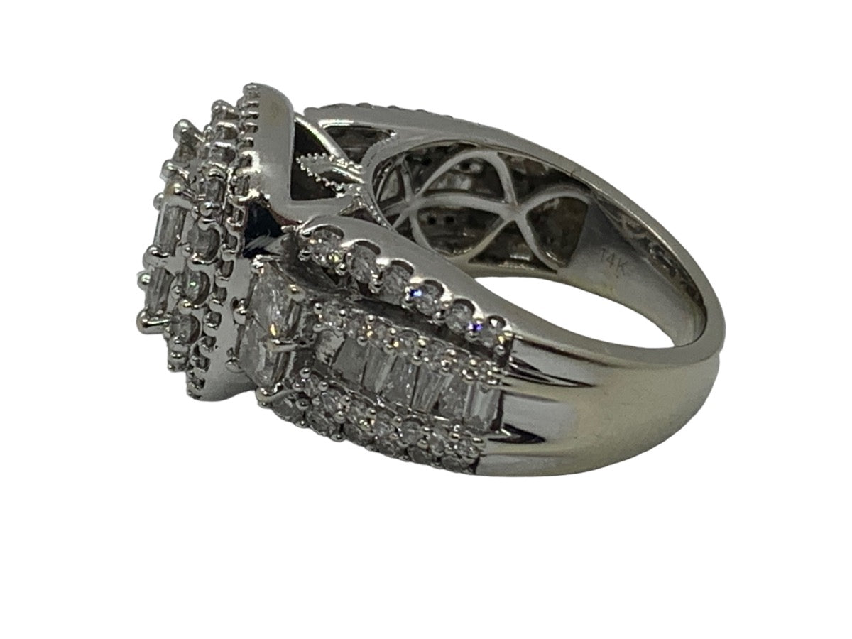 14K White Gold Lady's Diamond Engagement Ring 1.28 CTW Size 8.5 Grams