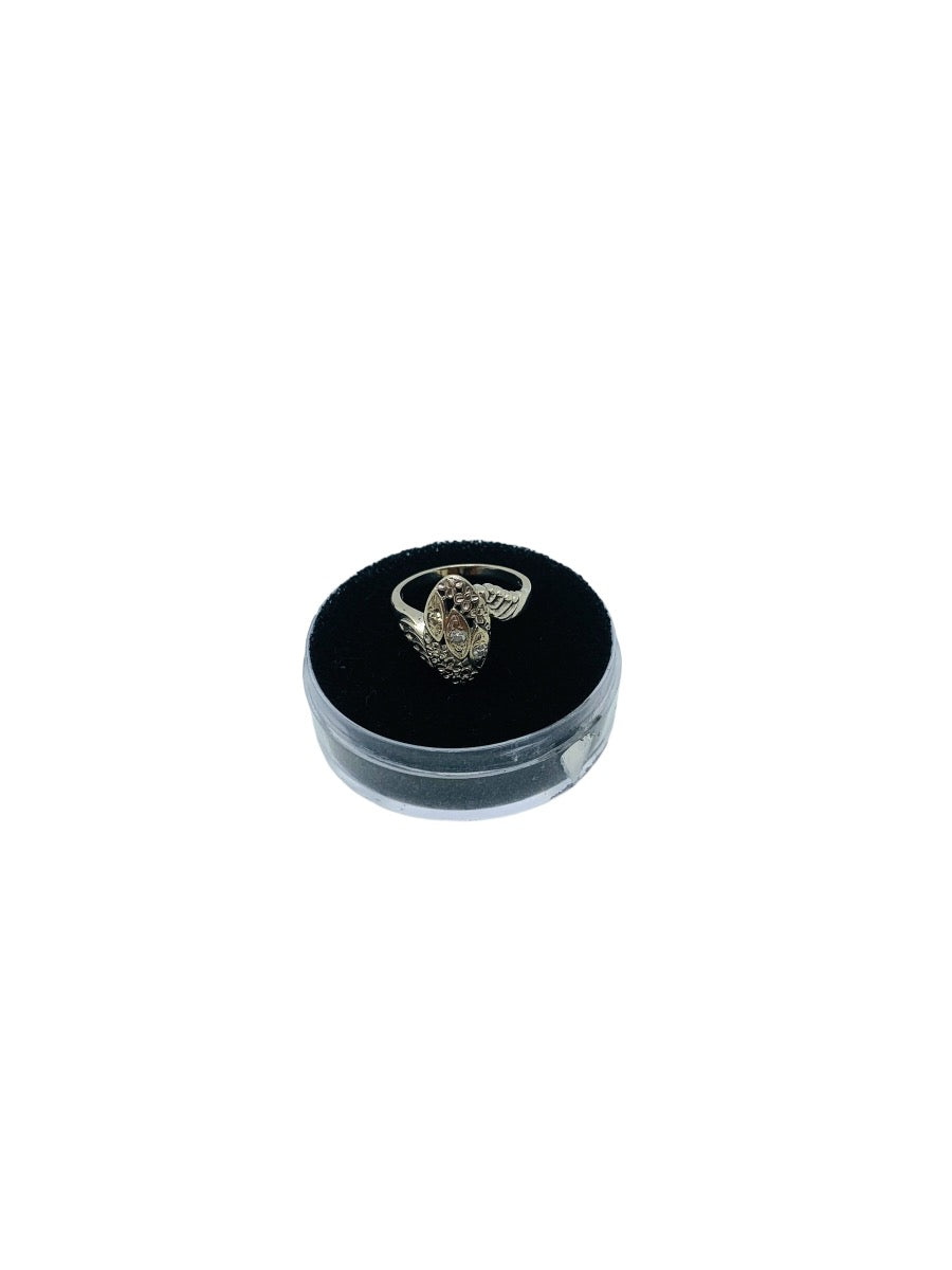 14K White Gold Lady's Ring | 3 Diamonds | 0.07 CTW | 4.0 Grams | Size