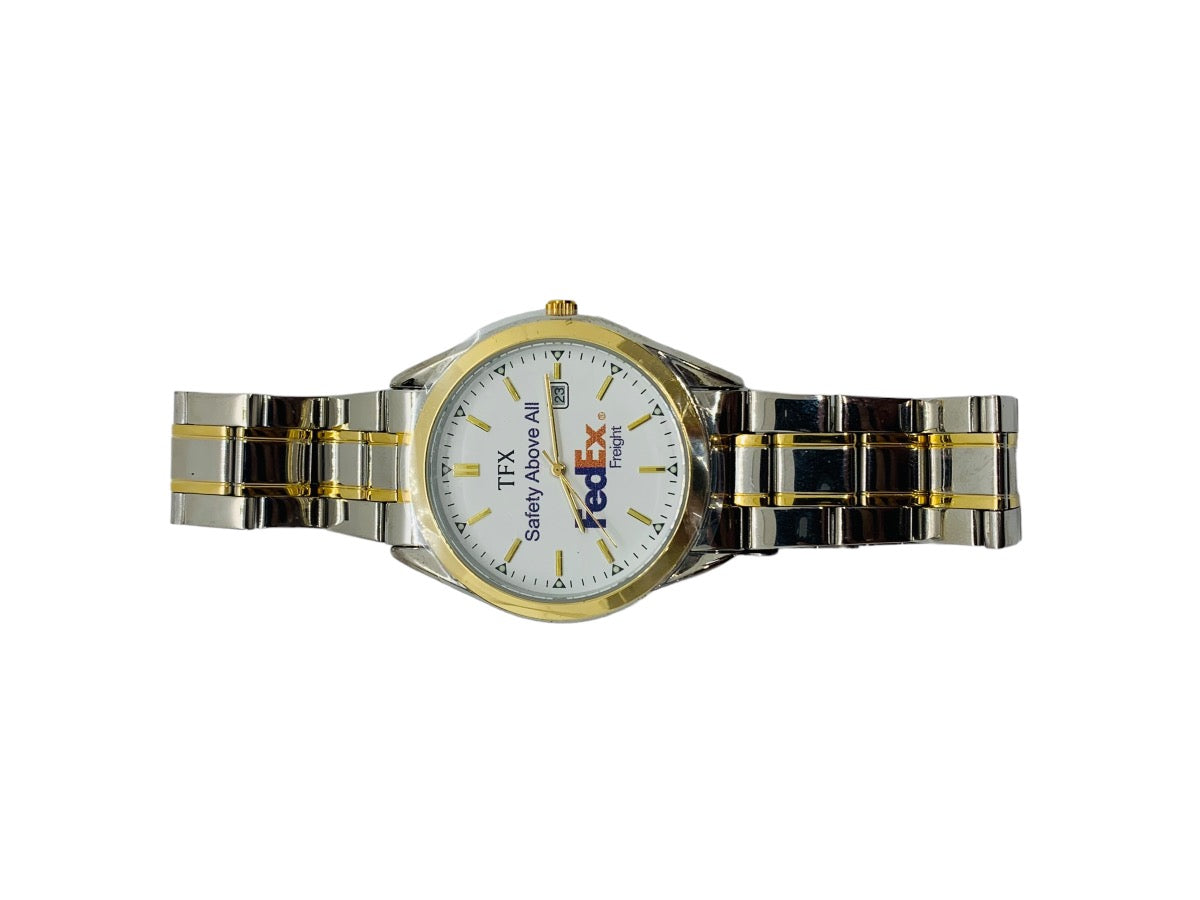 TFX "Fed Ex Safety Above All " Gentleman's Quartz 2-Tone Watch