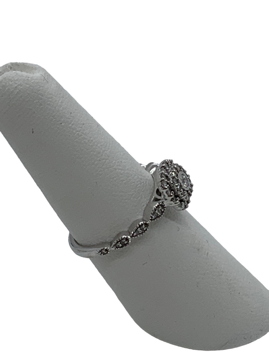 10K White Gold Engagement Lady's Ring .32 CTW 2.3 Grams Size 7