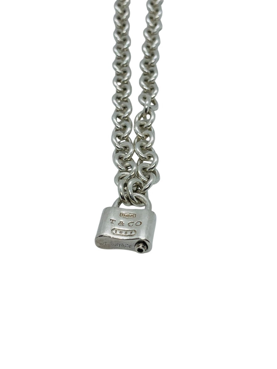 Tiffany & Co 1837 Padlock Rolo Chain Necklace In Sterling Silver 16"