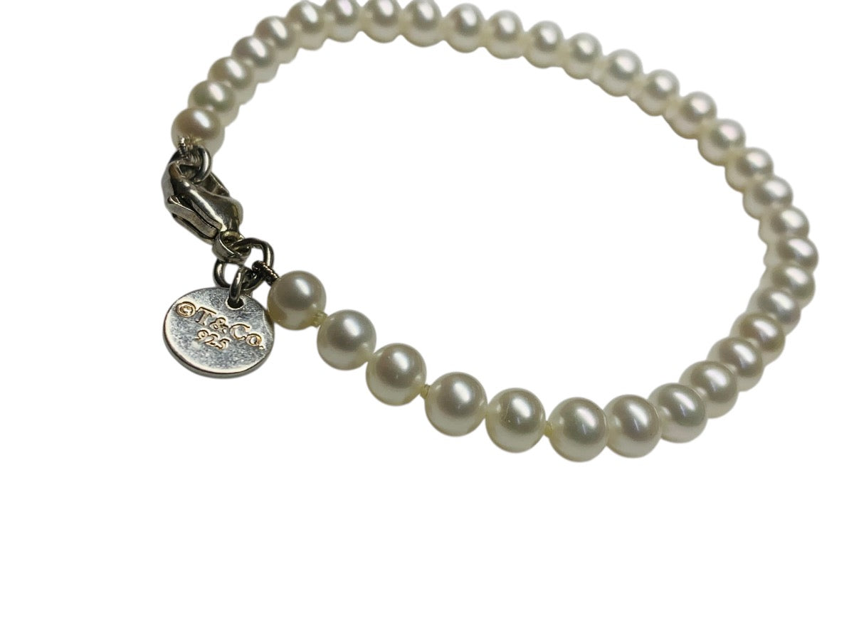 Tiffany & Co. Ziegfeld 4.5mm Pearl Bracelet Sterling Silver 7”