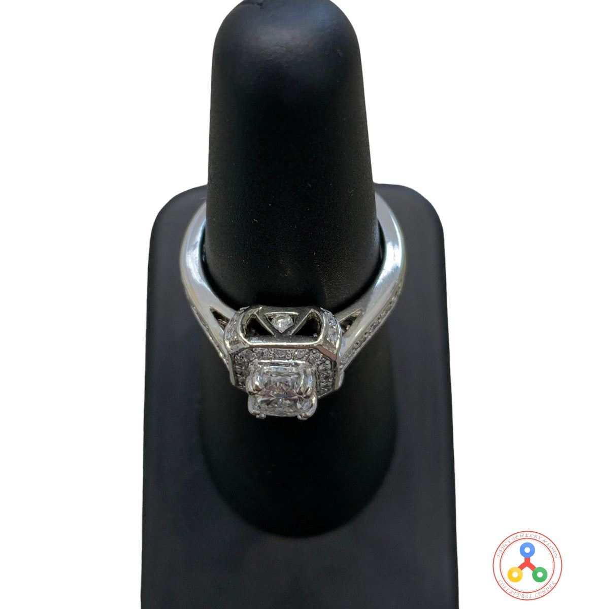 14K White Gold Women's Engagement Diamond Ring (1.18 CTW) 4.5G Size 6