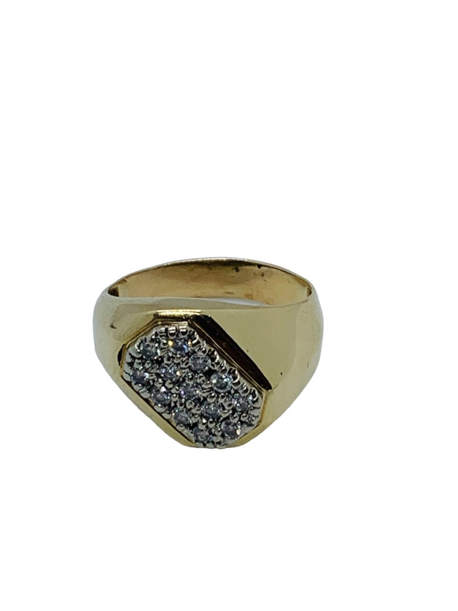 14K Yellow Gold Gentleman's Diamond Ring 5.7 Grams |.39 CTW | Size 9