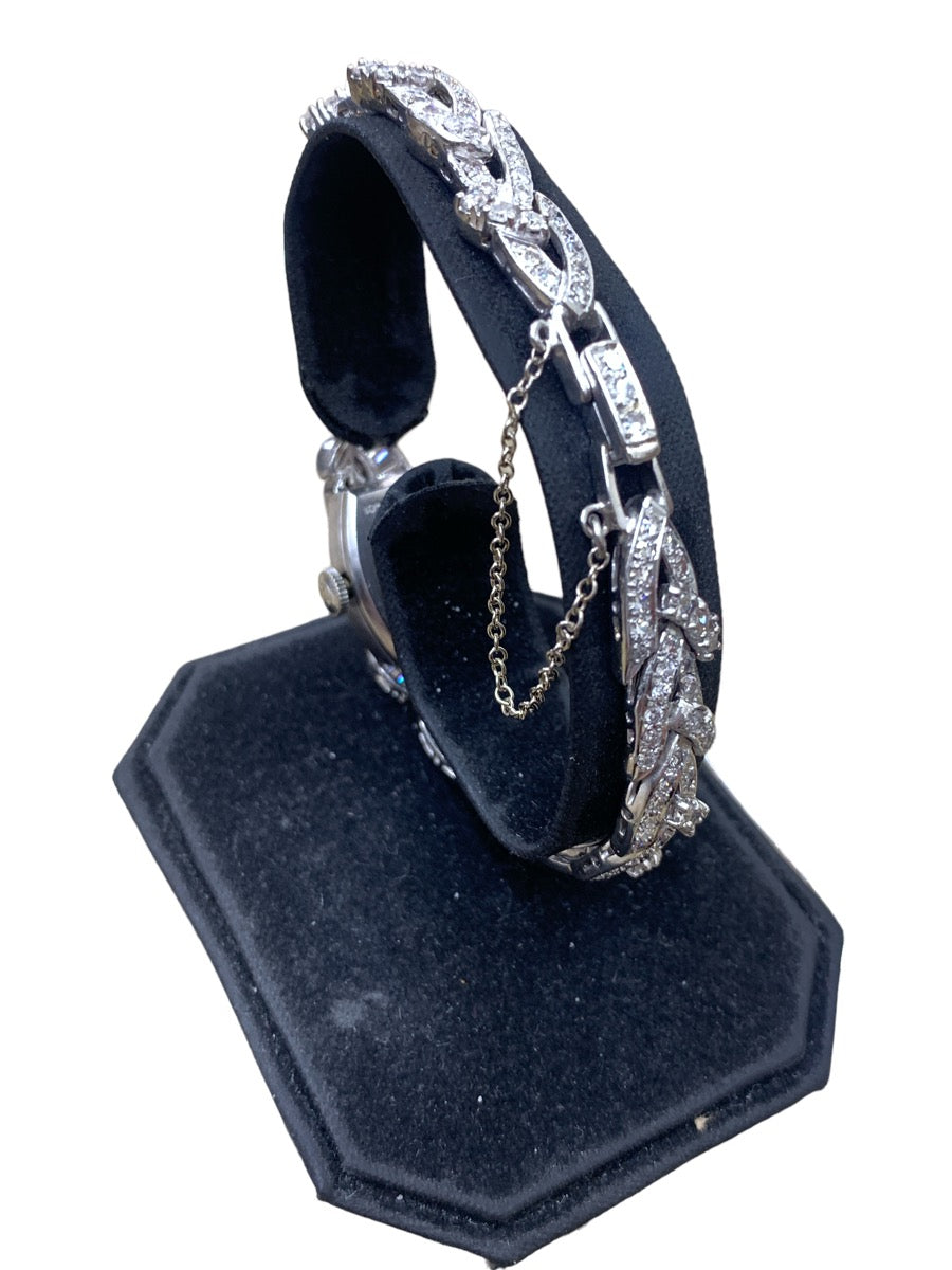 Hamilton Platinum Diamond Analog Watch - 3" - 5.74tcw - 37g