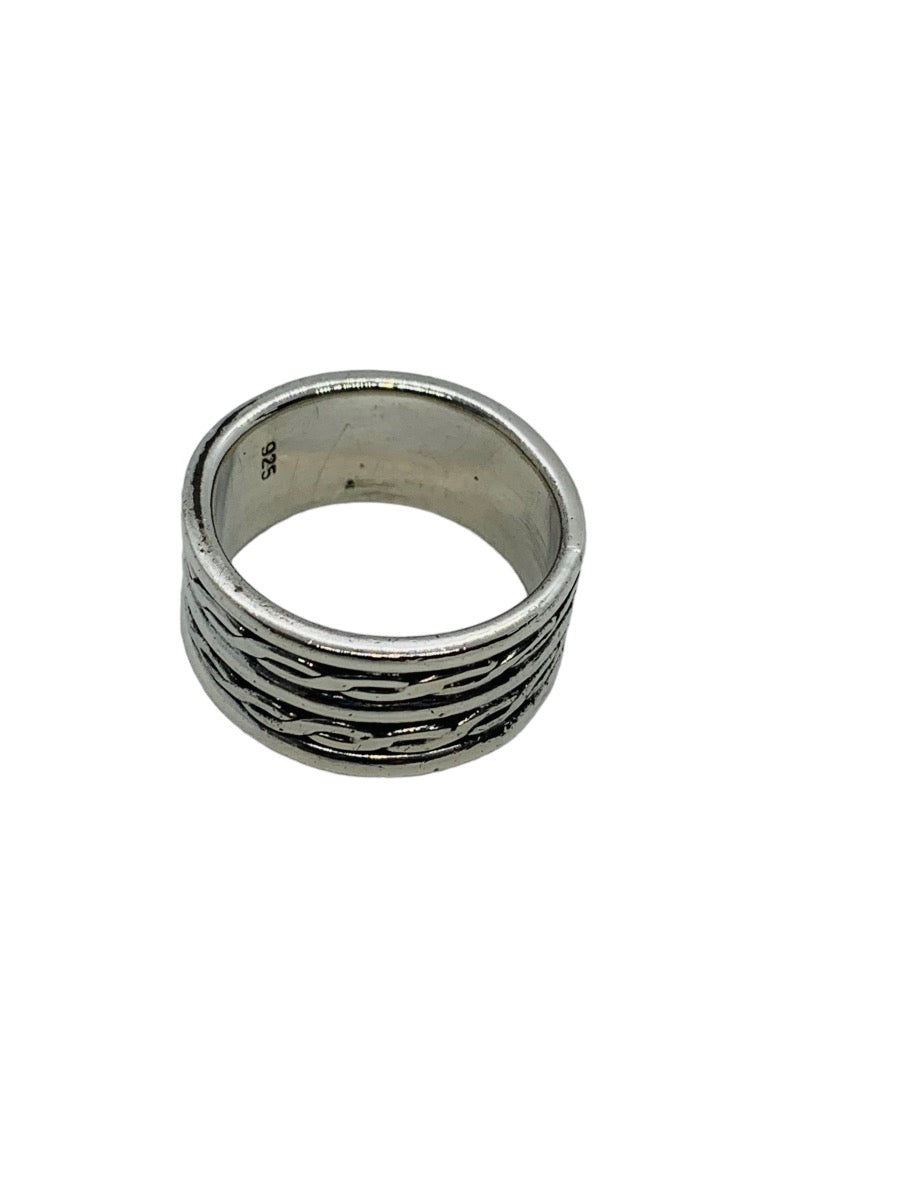 925 Sterling Fancy Design Silver Men's Ring Size 10/ 12g