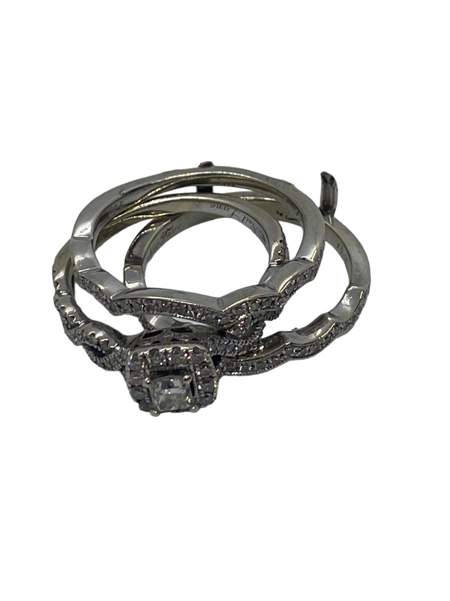 14K White Gold Lady's 3Set Engagement Diamond Ring 1.47 CTW Size 8.5