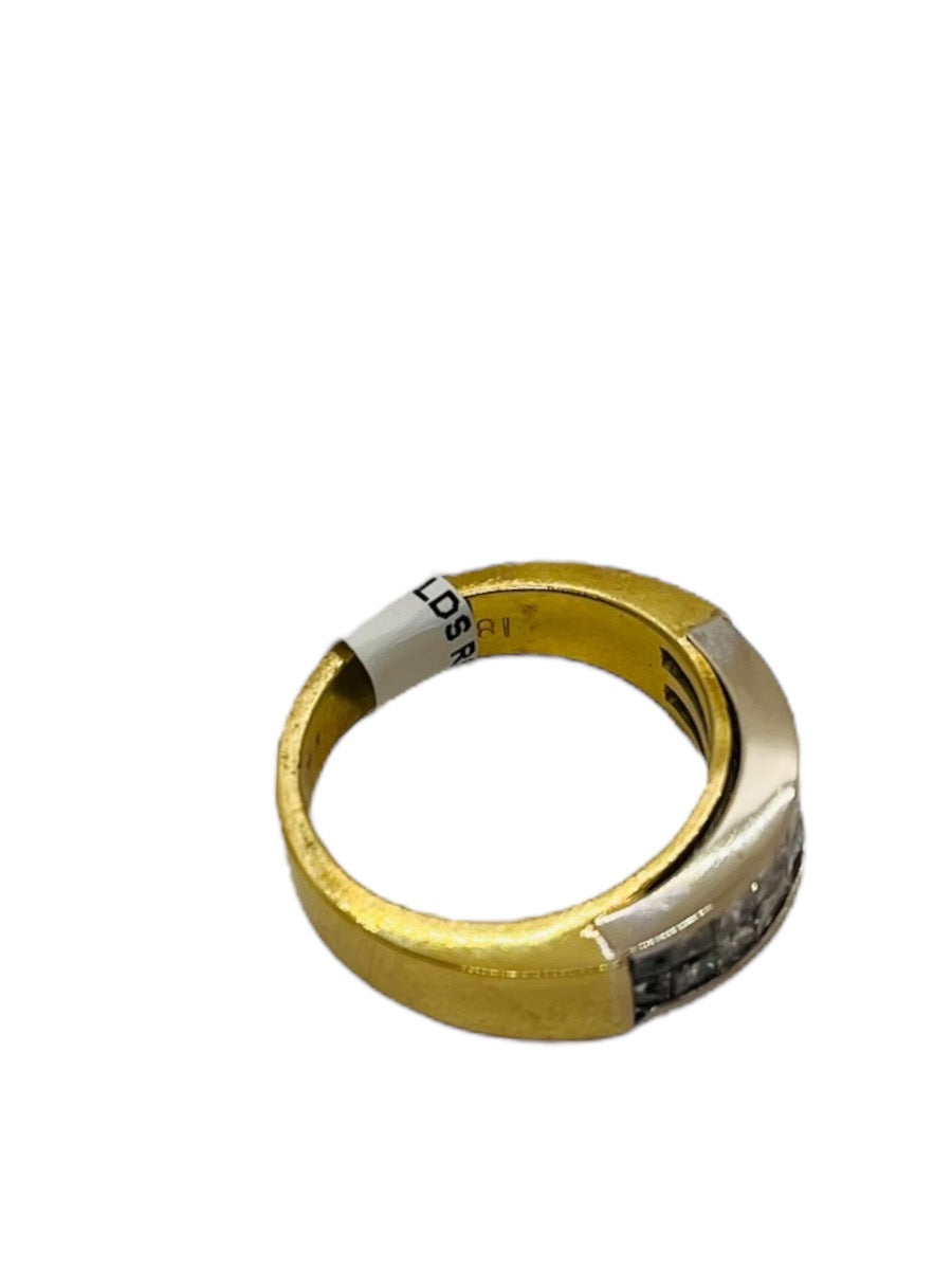 18K 2-Tone Square Cut Diamond Ring - Size 6 - .90 TCW - 8.2g