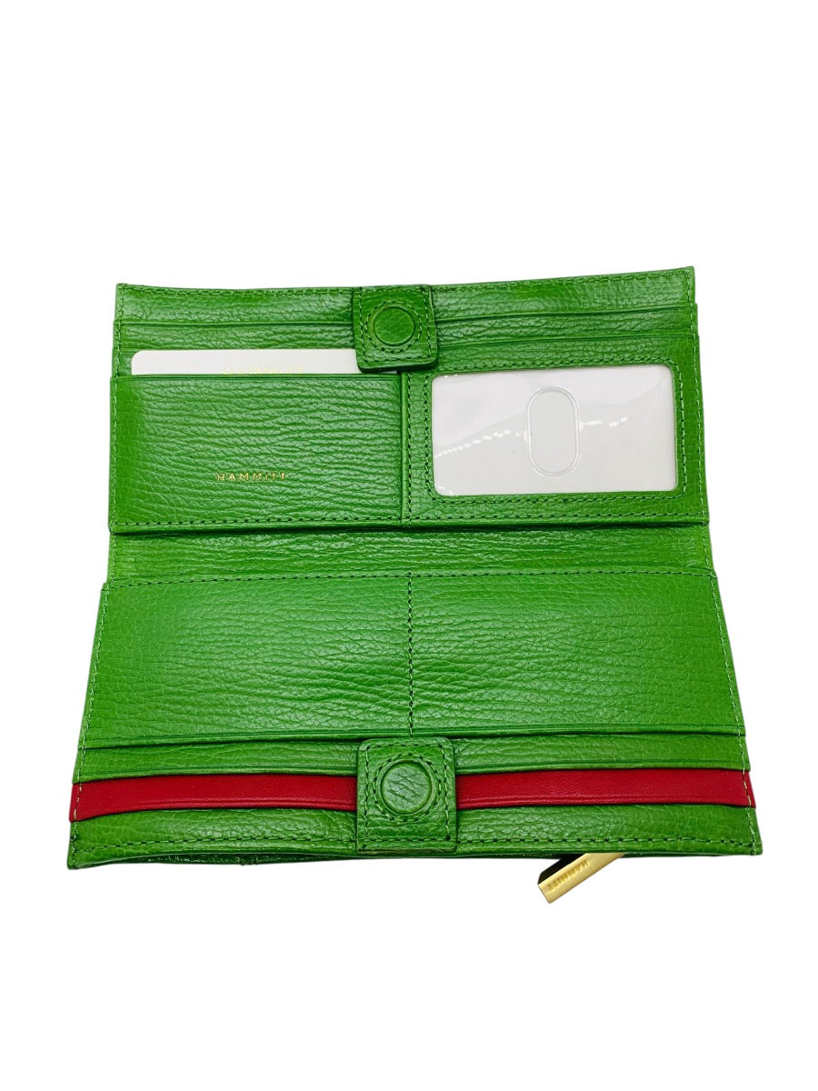 Hammitt North Palm Green Leather Ladies 110 Wallet w/ Box New/Other