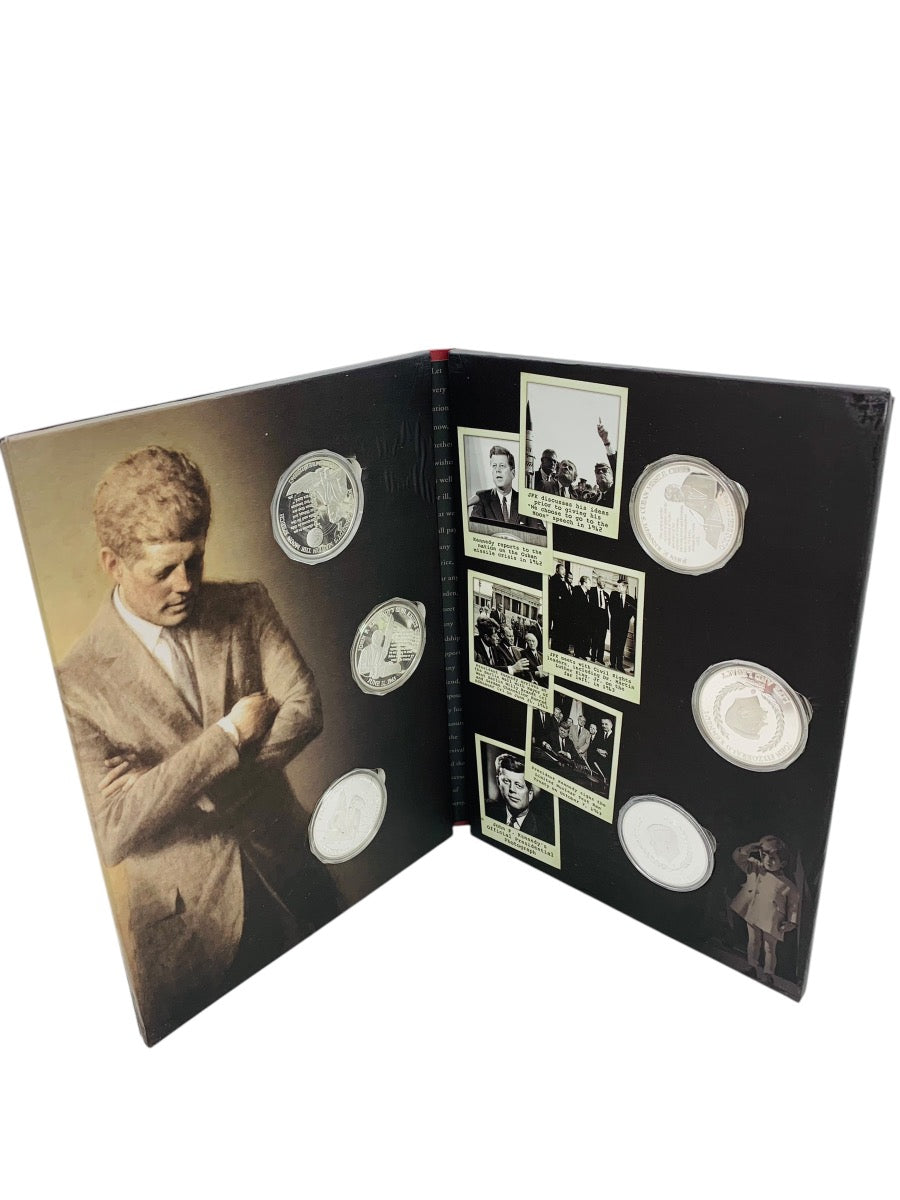 The Life of John F. Kennedy "Through His Own Words" Volume 1 & 2 Coin Book 12 Coins