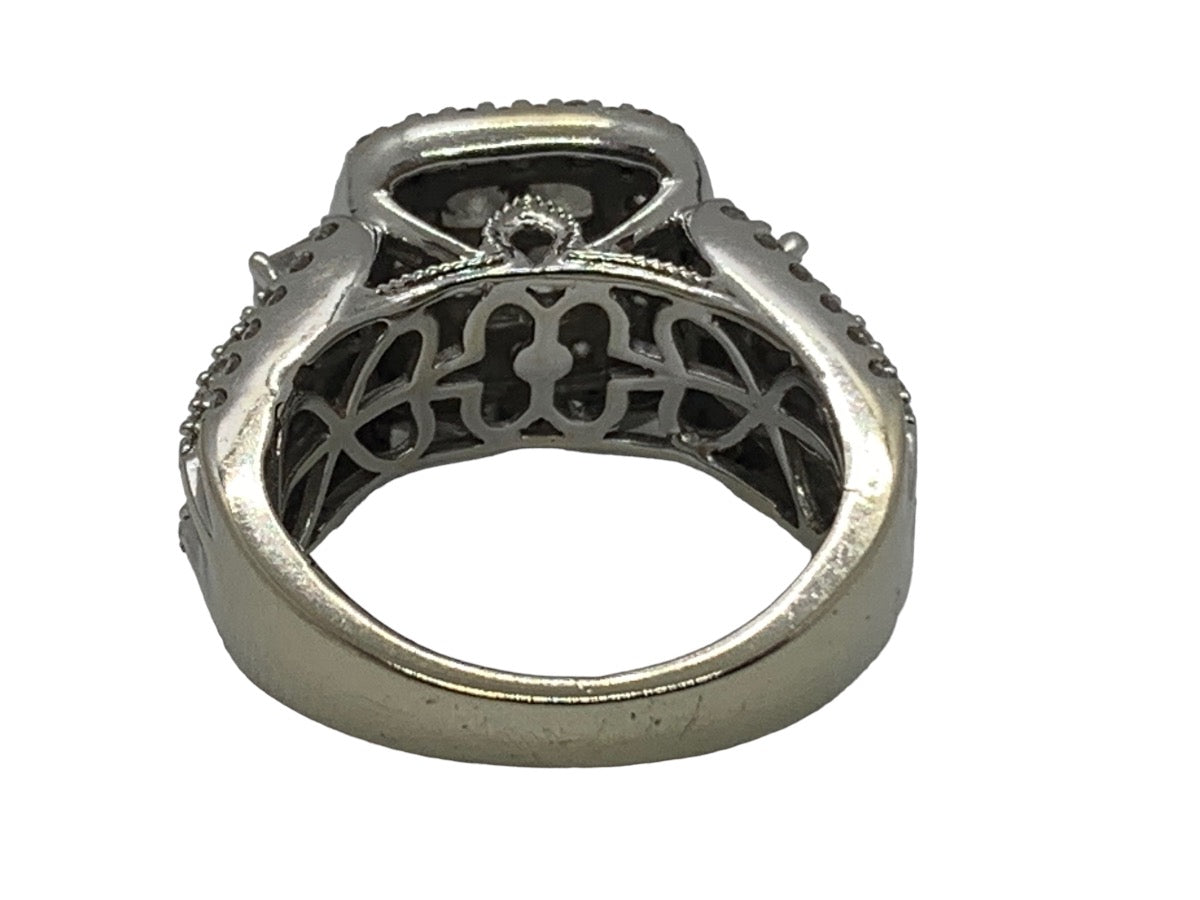 14K White Gold Lady's Diamond Engagement Ring 1.28 CTW Size 8.5 Grams