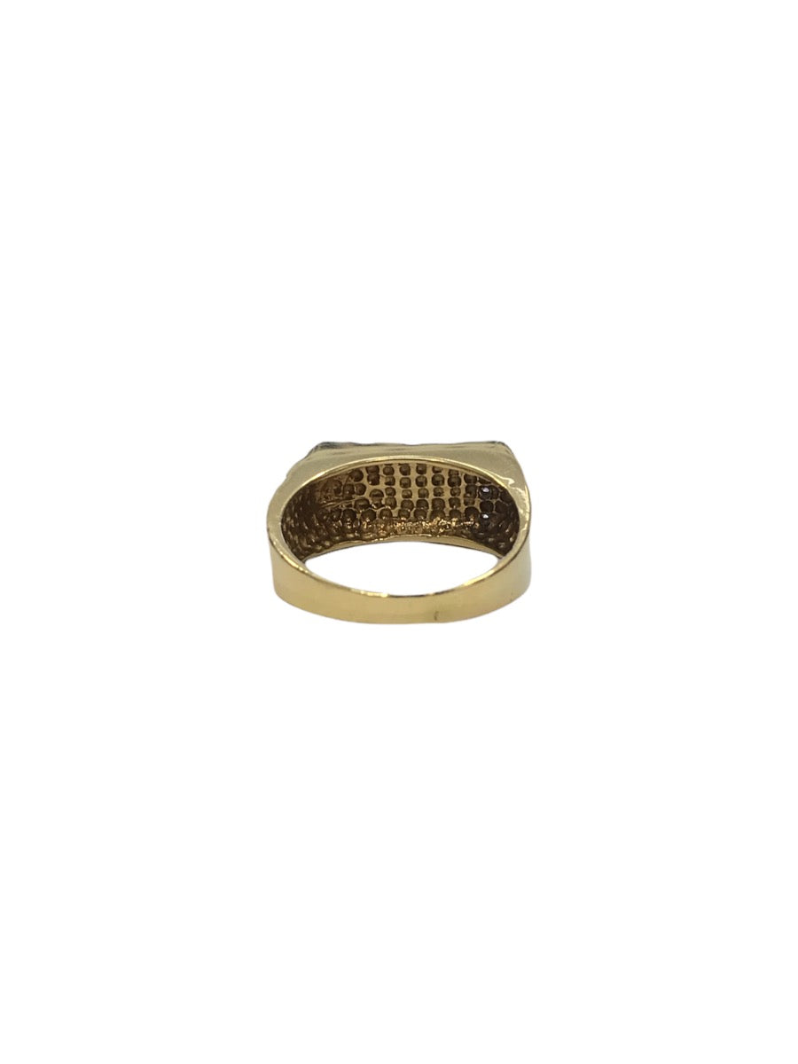 14K Yellow Gold and Diamond Man's Ring Size 10, 8.6 Grams