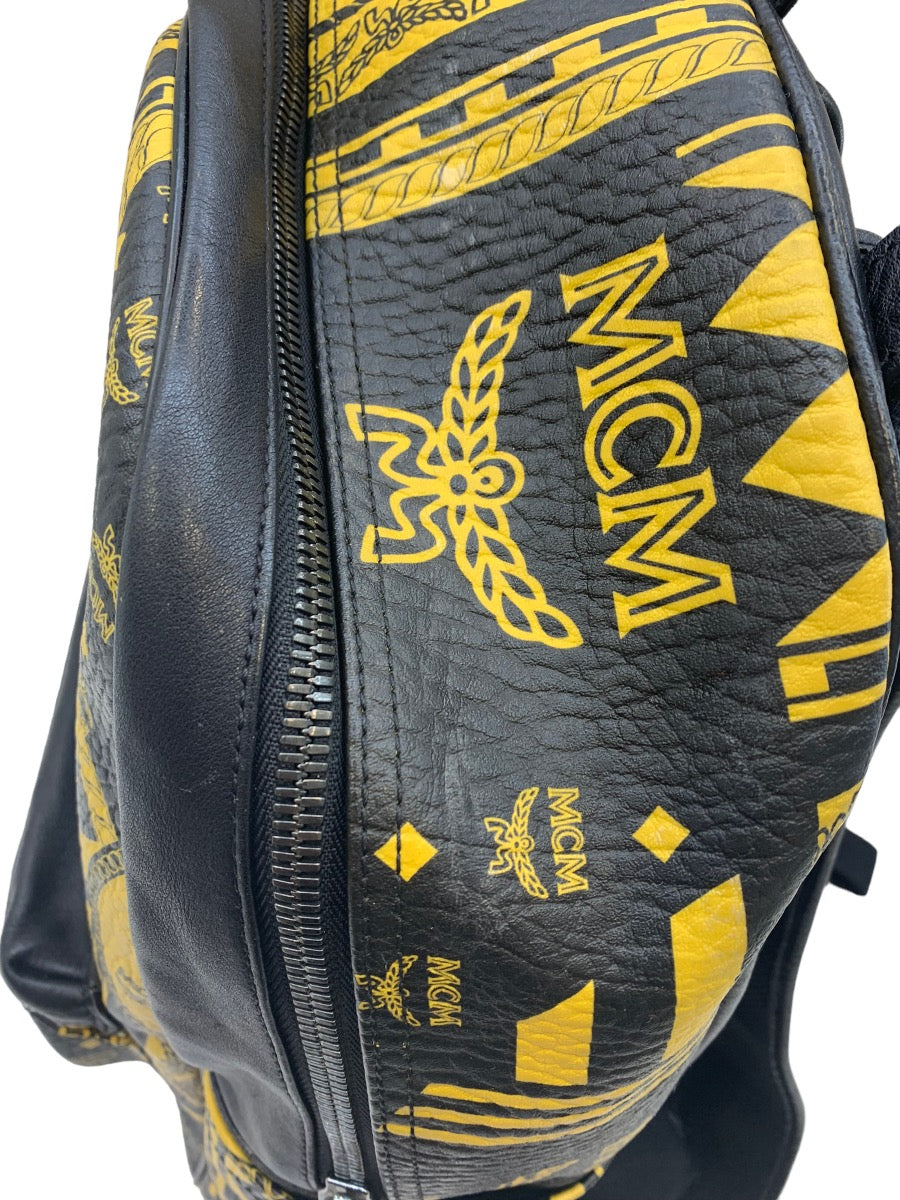 MCM Baroque Print Backpack in Viestos Yellow/Black