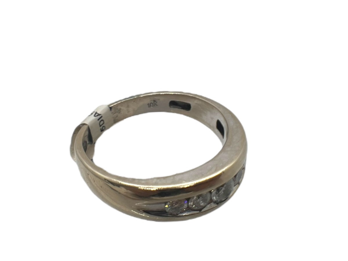 10K White Gold 5 Diamond Row Ring - Size 11 - 0.95TCW - 5.1g