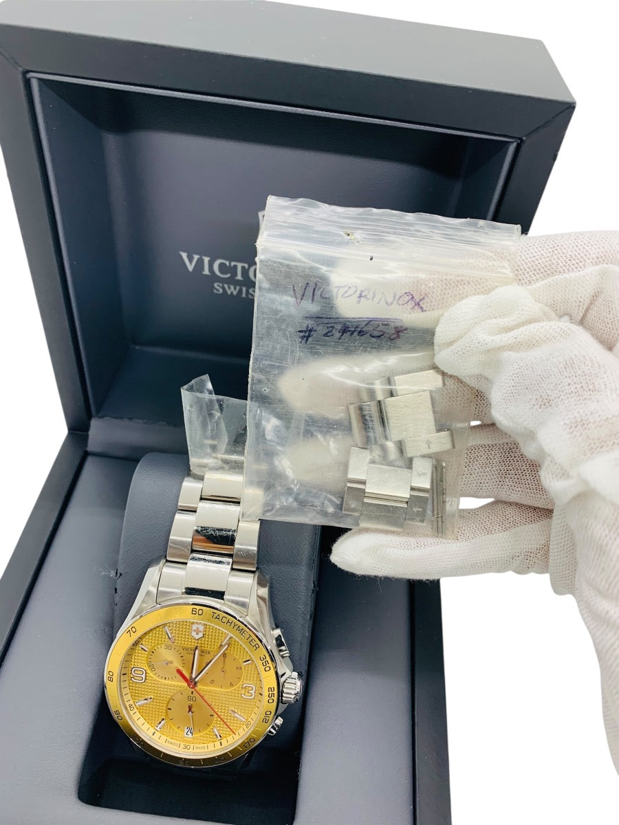 Victorinox 241658 Classic Champagne Dial Stainless Steel Chronograph Men's Watch