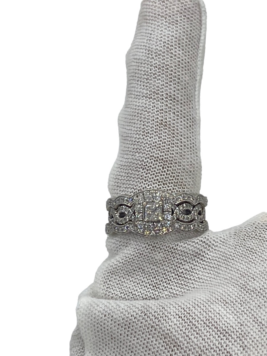 14K White Gold Lady's 3Set Engagement Diamond Ring 1.47 CTW Size 8.5