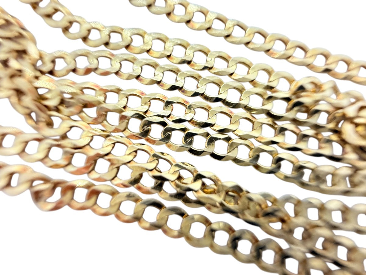 10K Yellow Gold Flat Curb Chain - 2.5mm Width - 26" in. Length - 4.7g