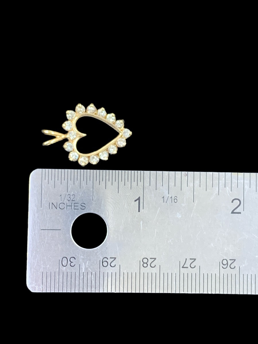 14K Yellow Gold Diamond Heart Shaped Pendant - .80tcw - 2.2g