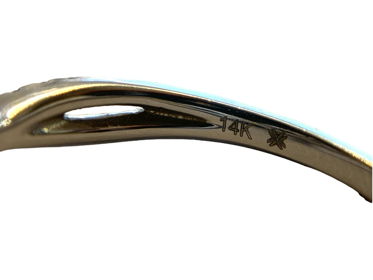 14K White Gold and Diamond Women's Engagement Ring Size 7, 3.5g