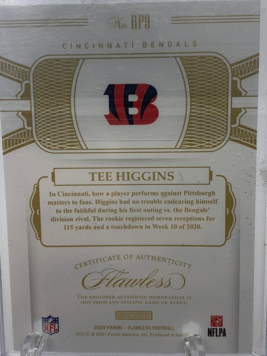 2020 Panini Flawless Rookie Card Tee Higgins Bengals 14/15 Patch # RP9