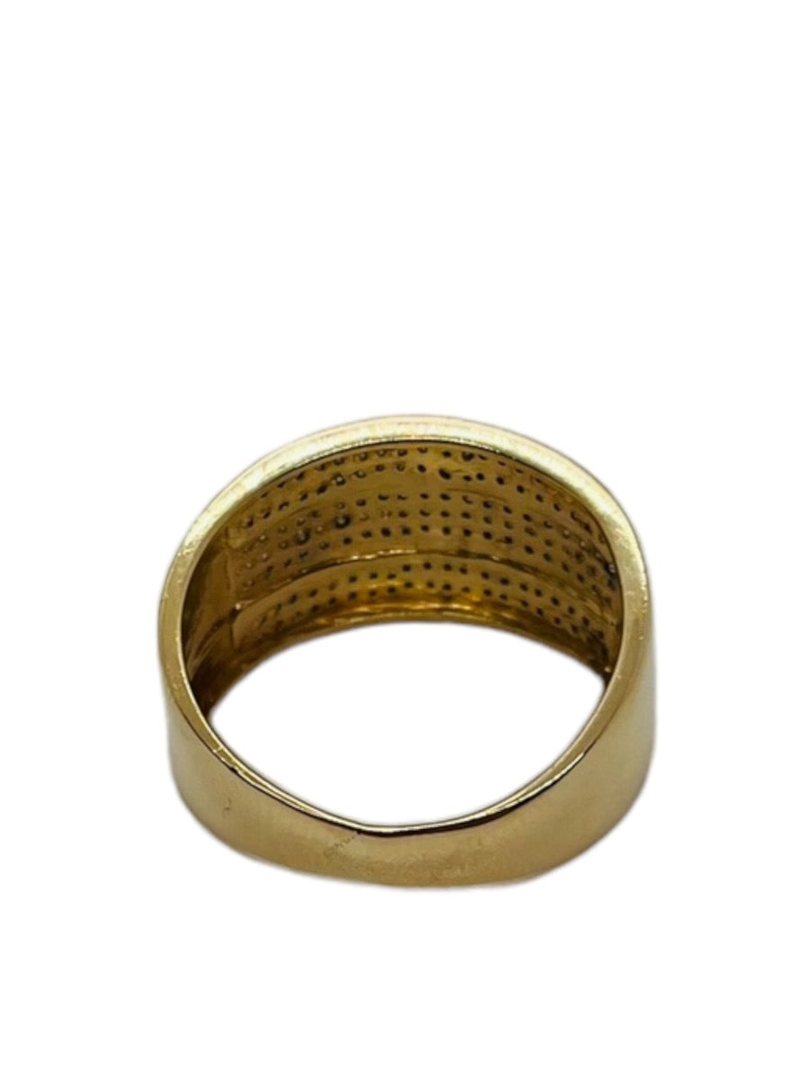 14K Yellow Gold 3 Row Diamond Ring - Size 8 - 1.4TCW - 4.2g