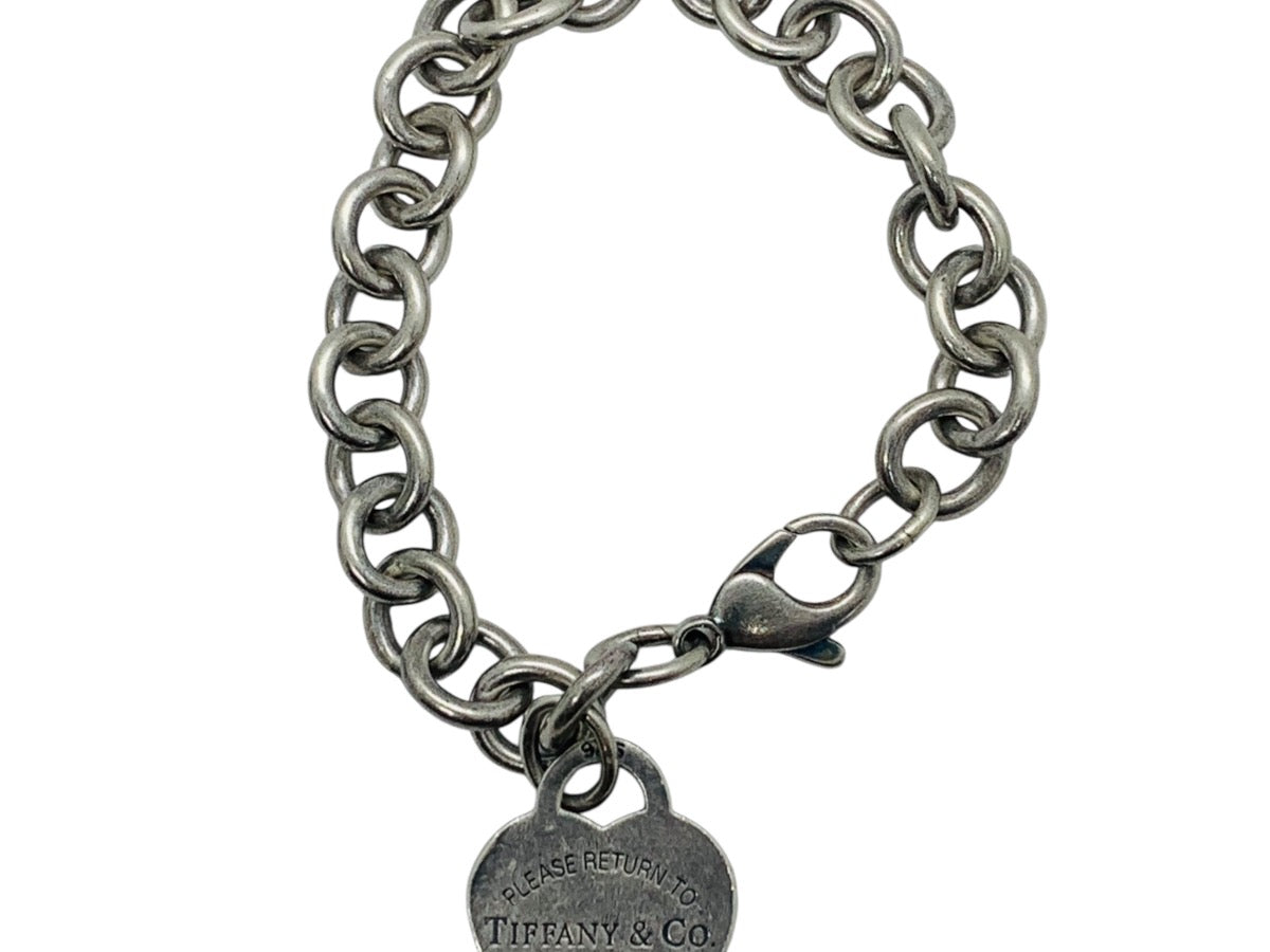 Tiffany & Co .925 Return To Tiffany Heart Charm Bracelet Size 7" \ 33g