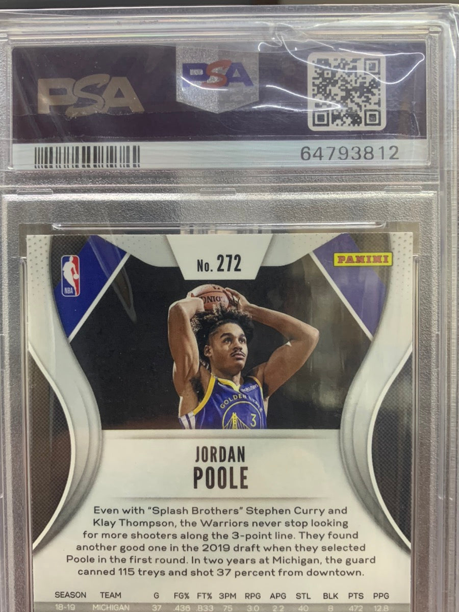 2019 Panini Prizm Jordan Poole Green Poole Green Prizm #272 GEM MT 10